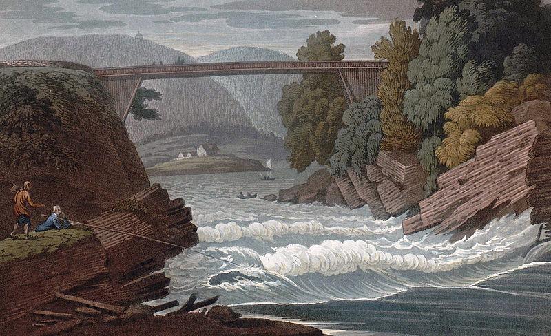John William Edy Romantic Bridge, near Skeen Norge oil painting art